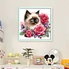 Rose Siamese Cat-11CT Stamped Cross Stitch 40*40cm/15.75*15.75in