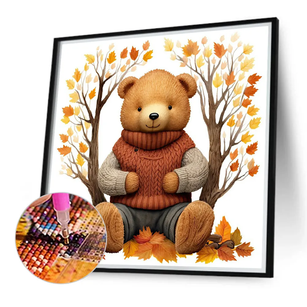 Diamond Painting - Full Round Drill - Fall Bear(Canvas|40*40cm)
