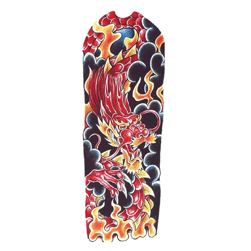 Body Art Arm Fake Sleeve Tattoos For Men Waterproof Wolf Tiger Chinese Dragon Sticker Temporary Fox Tattoo Waterproof Sleeves 303