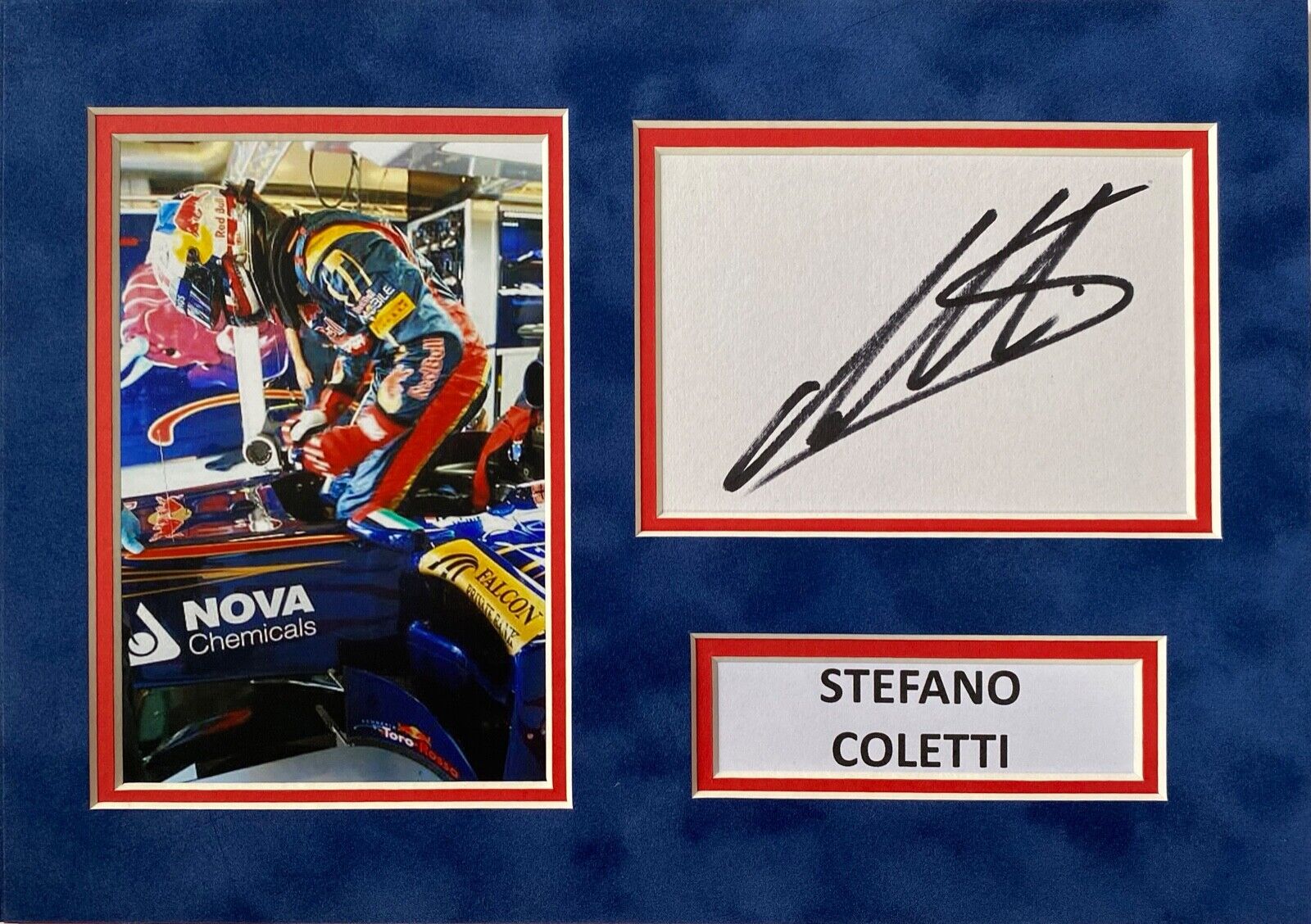 STEFANO COLETTI SIGNED A4 Photo Poster painting MOUNT DISPLAY F1 TORO ROSSO AUTOGRAPH 1