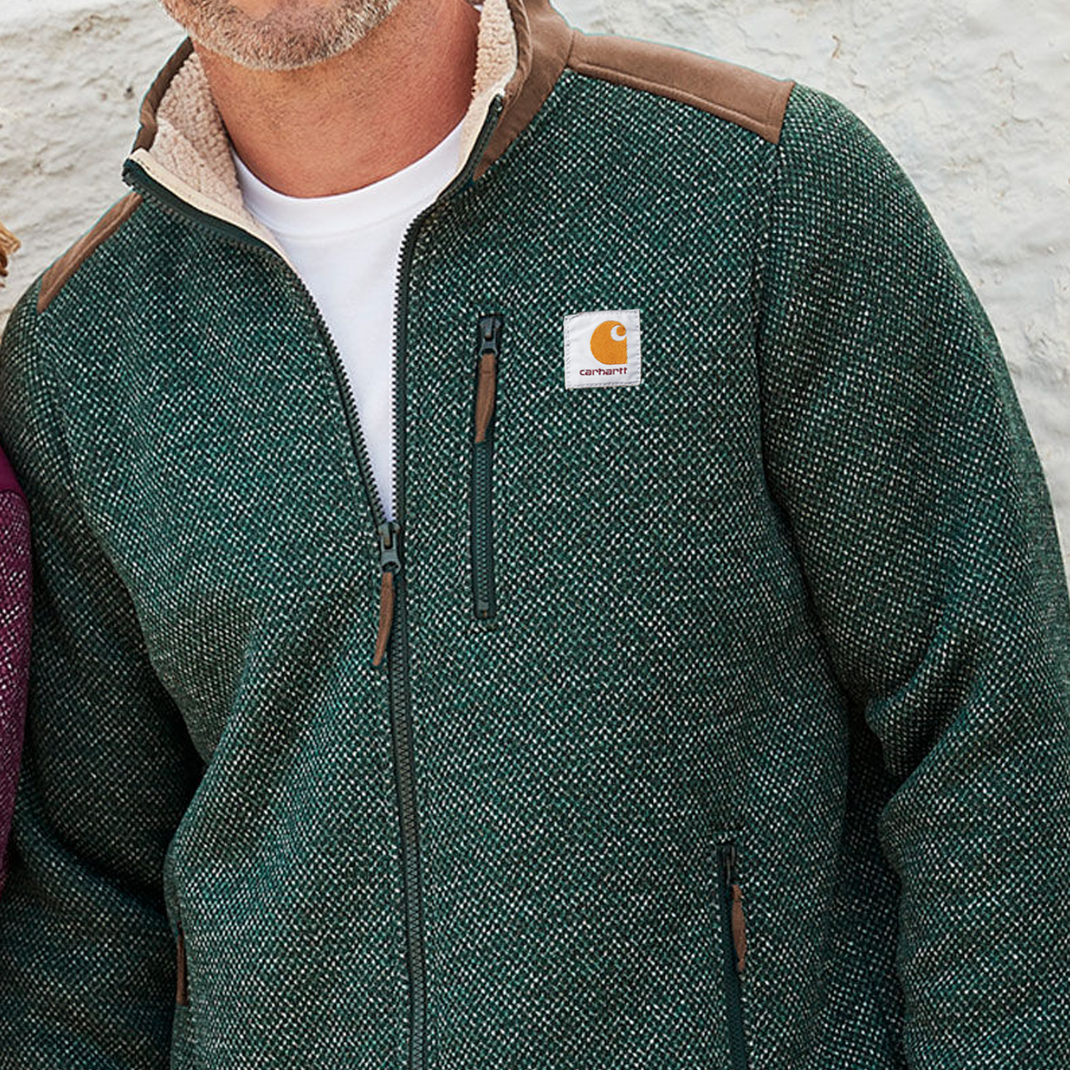 Men's Vintage Patchwork Lamb Fleece Multi-Pocket Reverse Collar Outdoor Jacket