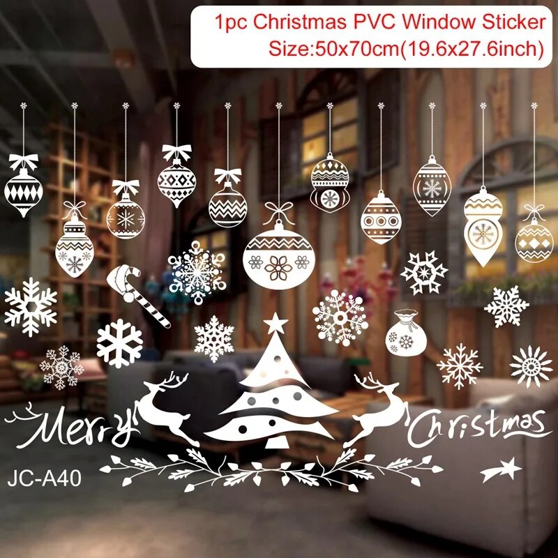 Tegooe Reusable Christmas Window Clings - Waterproof Static Decals for Home Decor