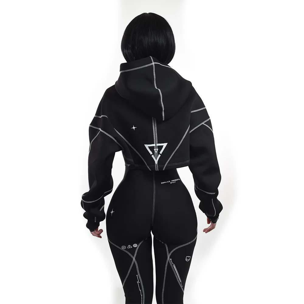 Cyberpunk Futuristic Mechanical Style Women's Sports Yoga Outfit Set
