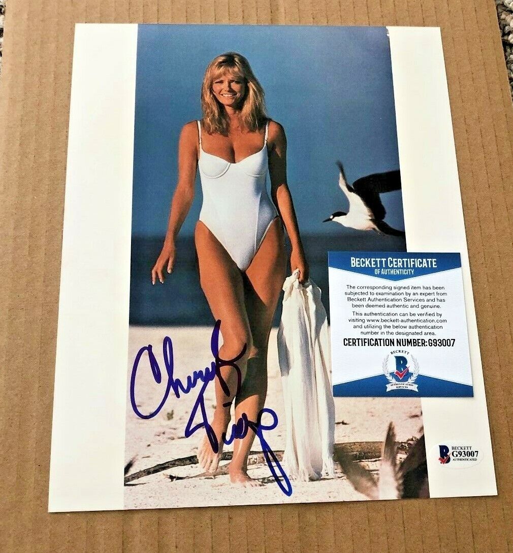 CHERYL TIEGS SIGNED 8X10 Photo Poster painting BECKETT CERTIFIED