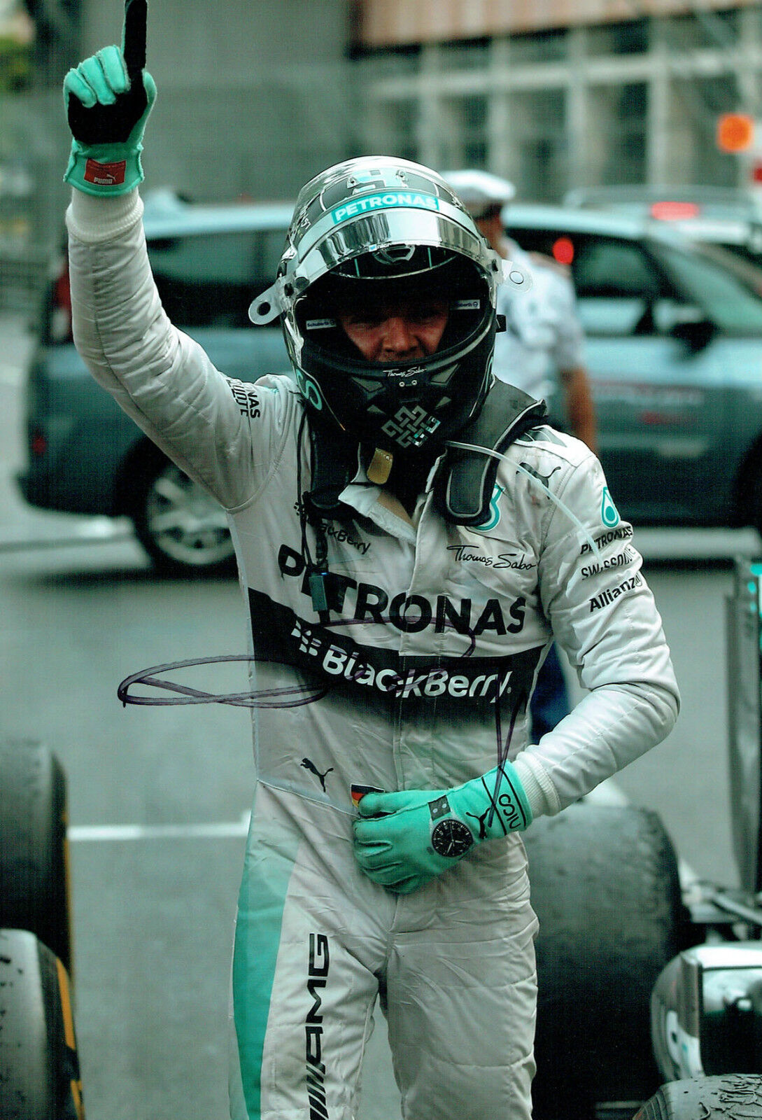 Nico ROSBERG SIGNED 12 x 8 Photo Poster painting MERCEDES Grandprix F1 Win AFTAL COA Autograph