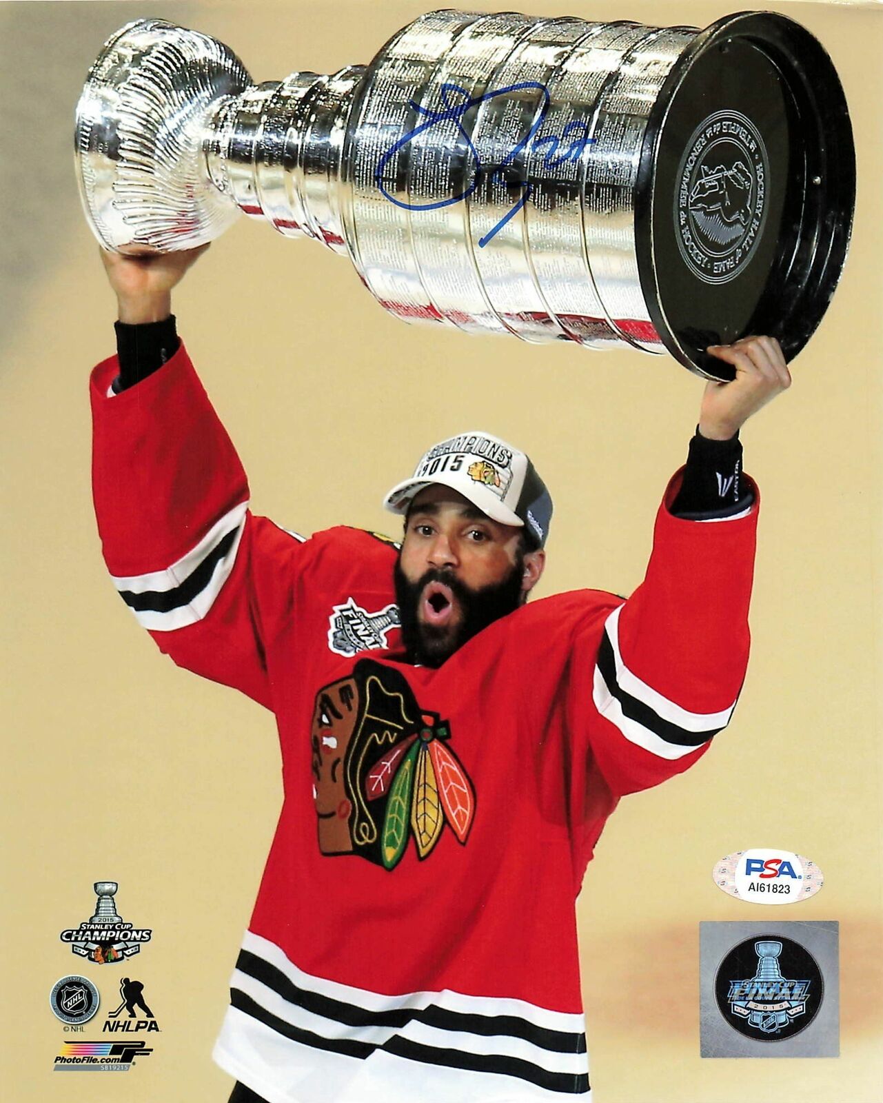 Johnny Oduya signed 8x10 Photo Poster painting PSA/DNA Chicago Blackhawks Autographed