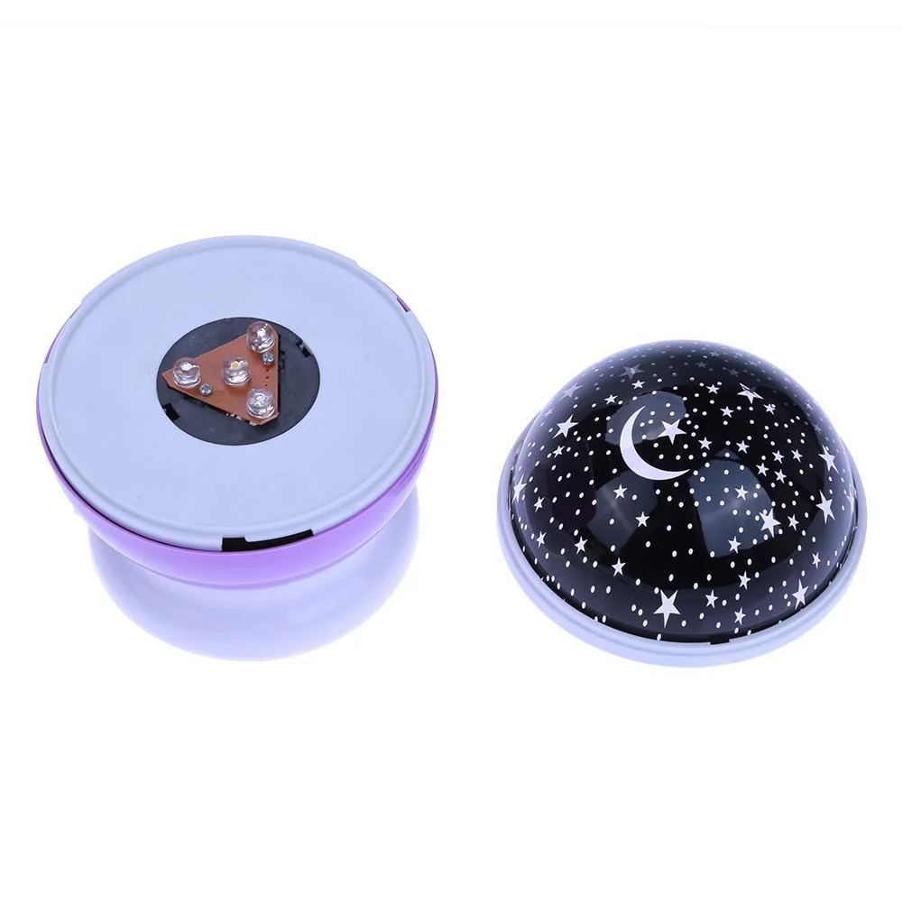 Rotating Projector Starry Night Lamp Projection LED Lights Xmas Gift(Purple