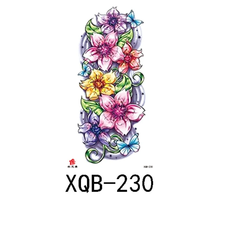 Small Full Arm Waterproof Tattoo Sticker Half Arm Arm Painted Flower Animal Arm Lasting European and American Tattoo Sticker