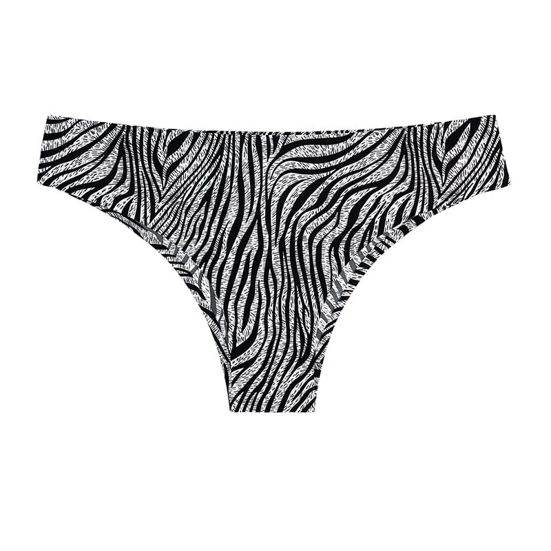 1 Pcs Women's Panties Woman Underwear Sexy Seamless Sports Leopard Female T-back G-string Thongs For Woman Ice Silk New BANNIROU