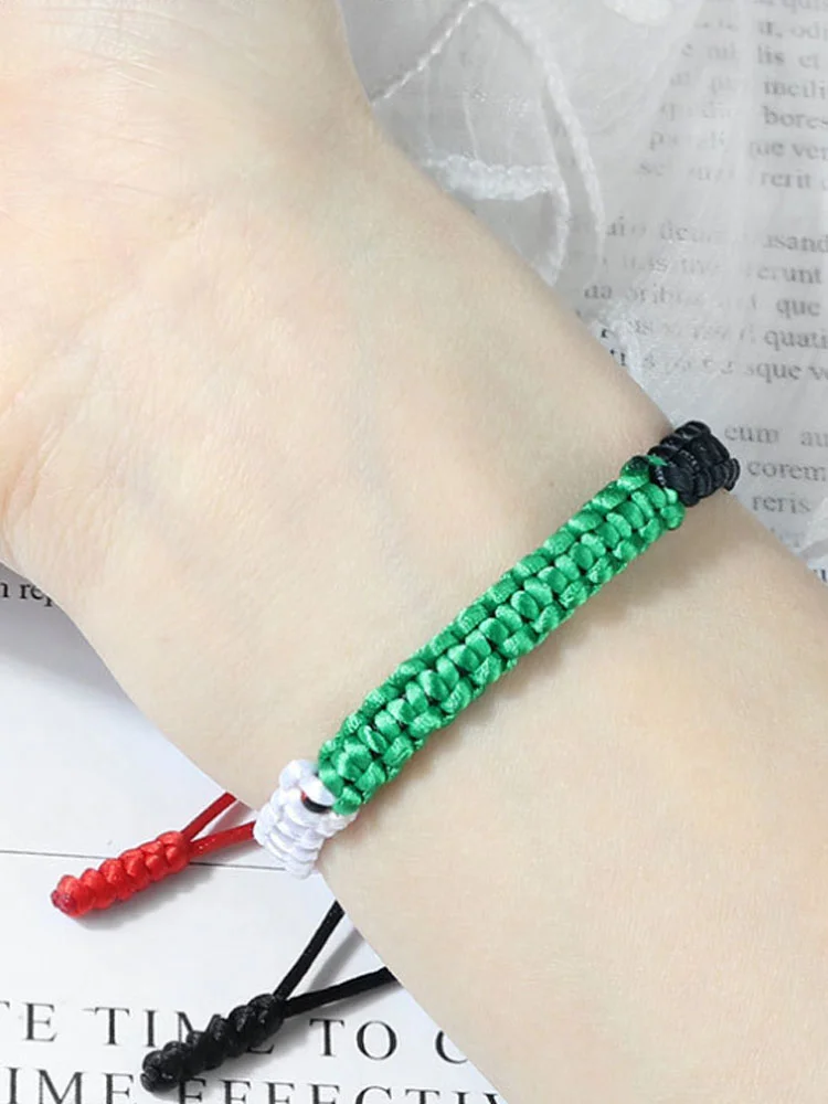 Women's Casual Palestine Color Matching Hand Woven Bracelet