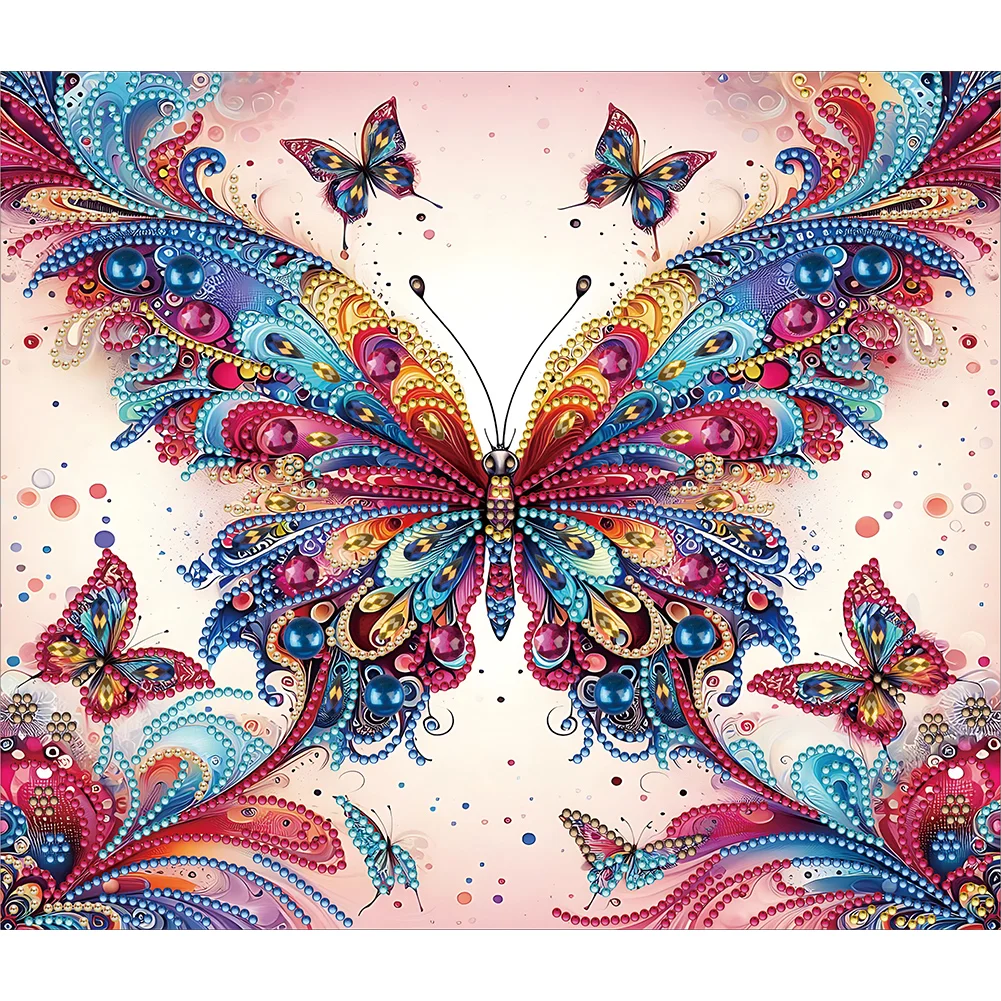 Partial Special-shaped Crystal Rhinestone Diamond Painting - Butterfly(Canvas|35*30cm)
