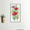 (Stamped/Counted) The Charm Of Poppy Flowers-14CT Cross Stitch 19*37cm/7.48*14.57in
