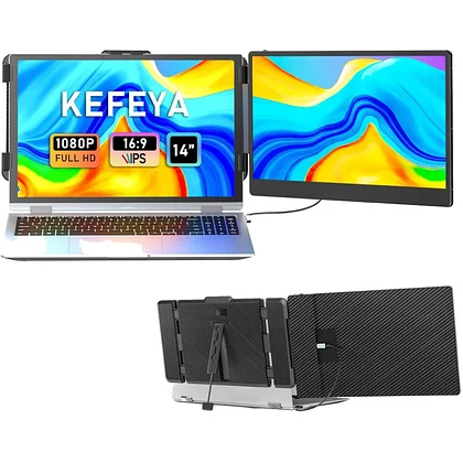 KEFEYA Q2 トリプルスクリーン ノートPCで3画面使える拡張モニター「KEFEYA Q2」 - YouTube
