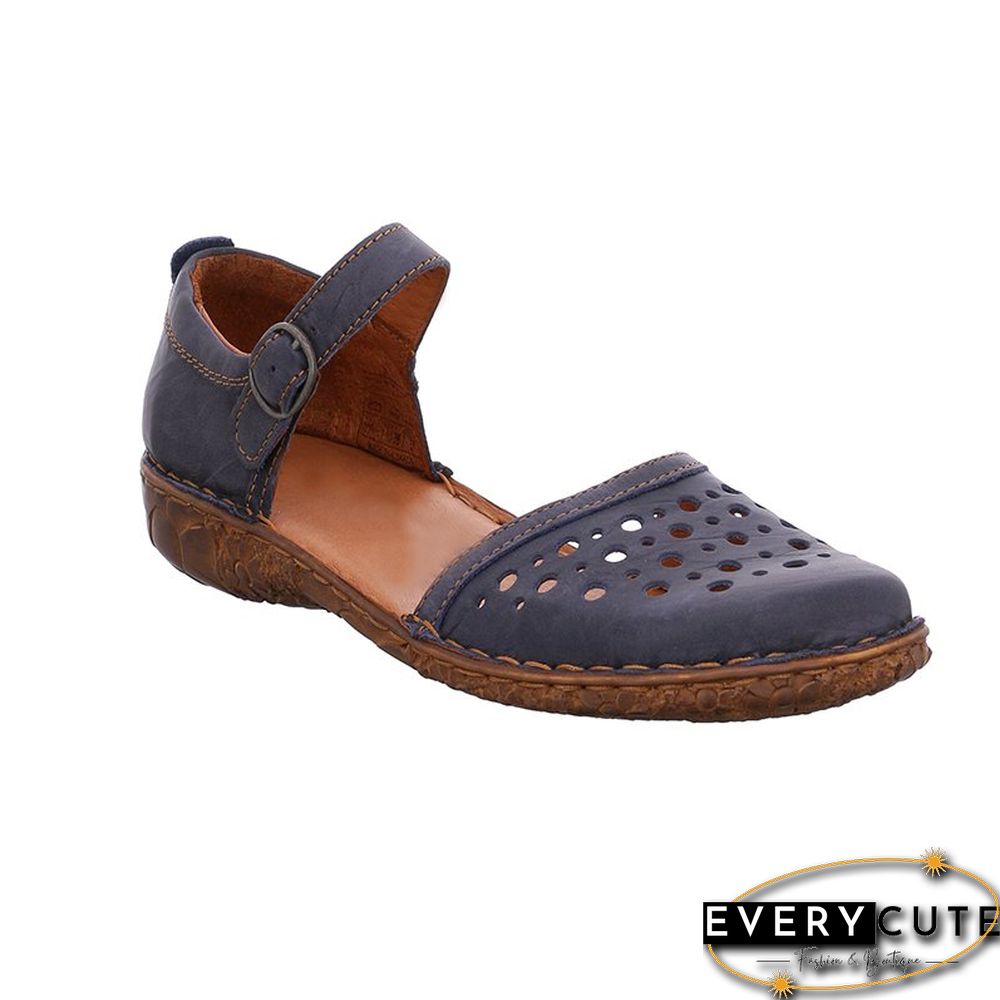 Women Summer Ladies Round Toe Hollow-Out Sandals