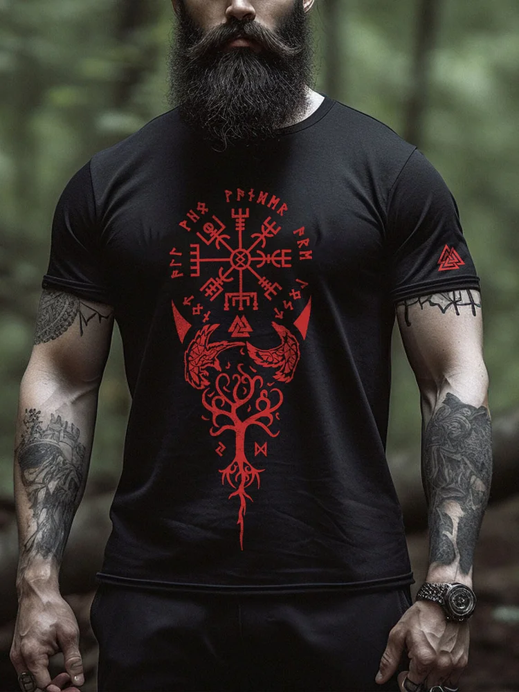 Viking inspiriertes Print-T-Shirt für Männer