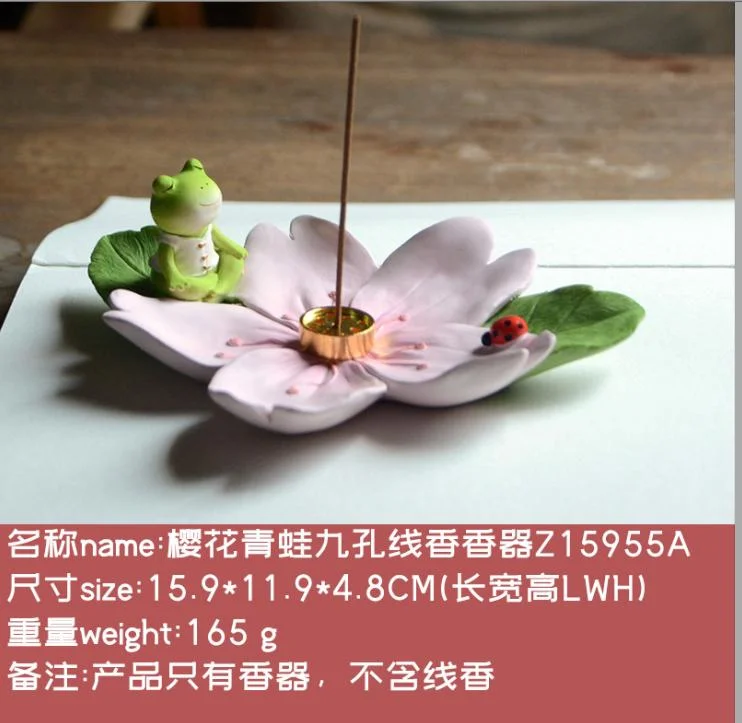 Incense Burner Holder for Stick and Coil Buddhism Lotus Line Incense Plate Temples Yoga Studios Office Teahouse Home Decoration