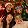DIY Diamond Painting Christmas Glasses Frame No Lens 4pcs(Christmas Tree)