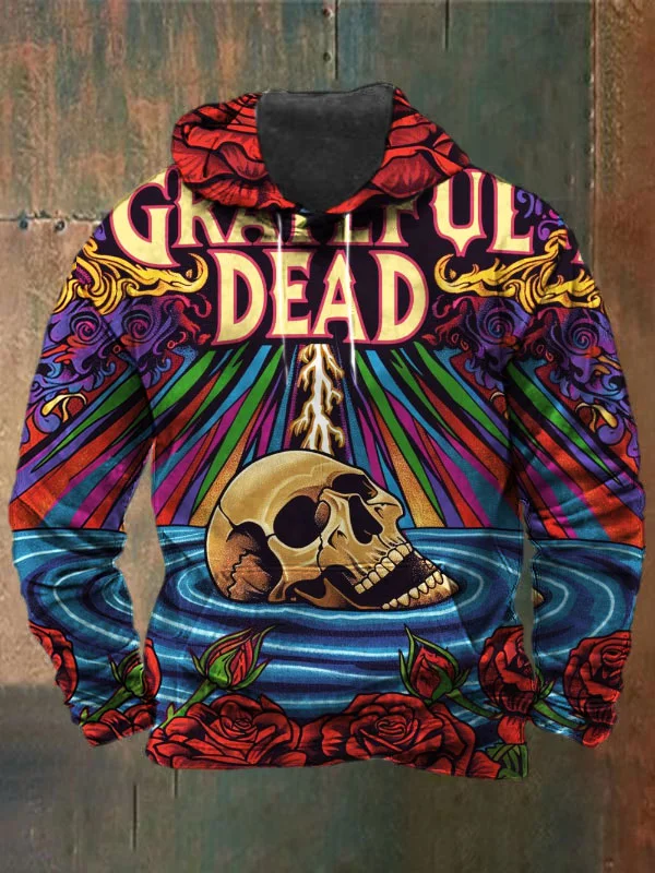 Unisex Skull Print Heavyweight Hoodies