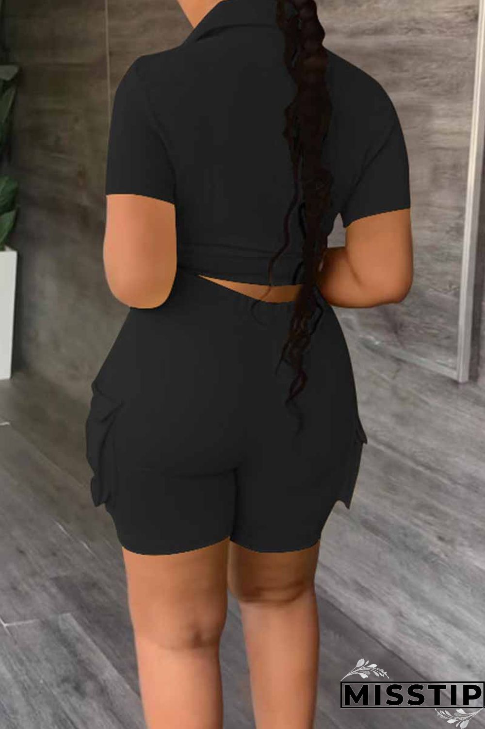 Red Casual Street Print Letter Turndown Collar Short Sleeve Two Pieces