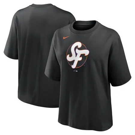 Women's San Francisco Giants  Black 2025 City Connect Logo Boxy T-Shirt