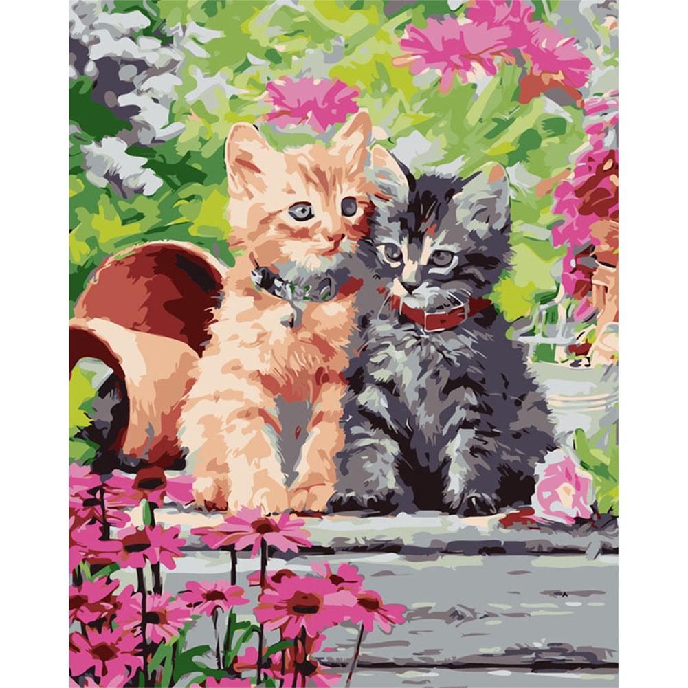 

40x50cm - Paint By Numbers Cats Flower, 501 Original