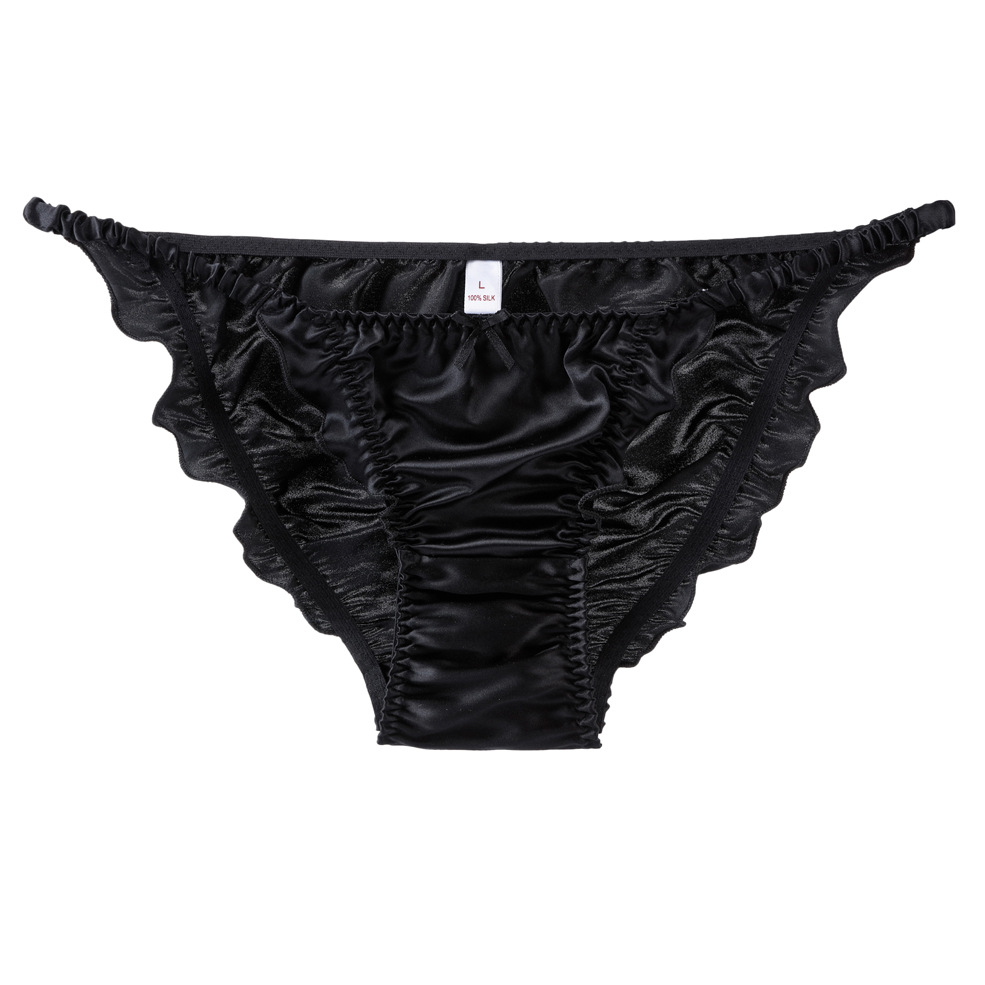 100% Mulberry Silk Panties Extra Fine Silk Ruffle Briefs