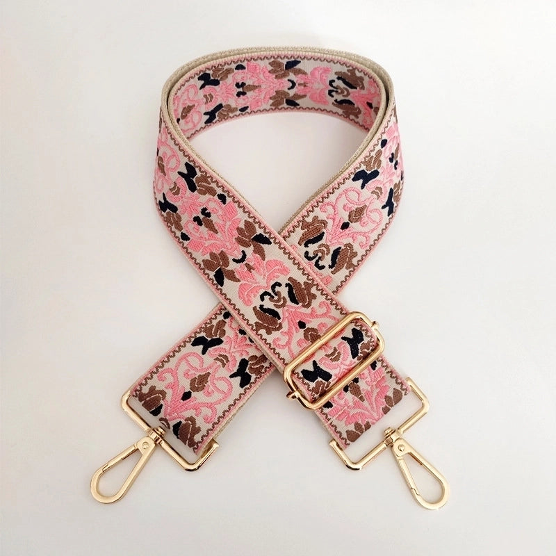 New Thick Color Ethnic Style Jacquard Wide Shoulder Strap Single Shoulder Crossbody Women Bag Accessories Long Strap Replacement Bag Strap