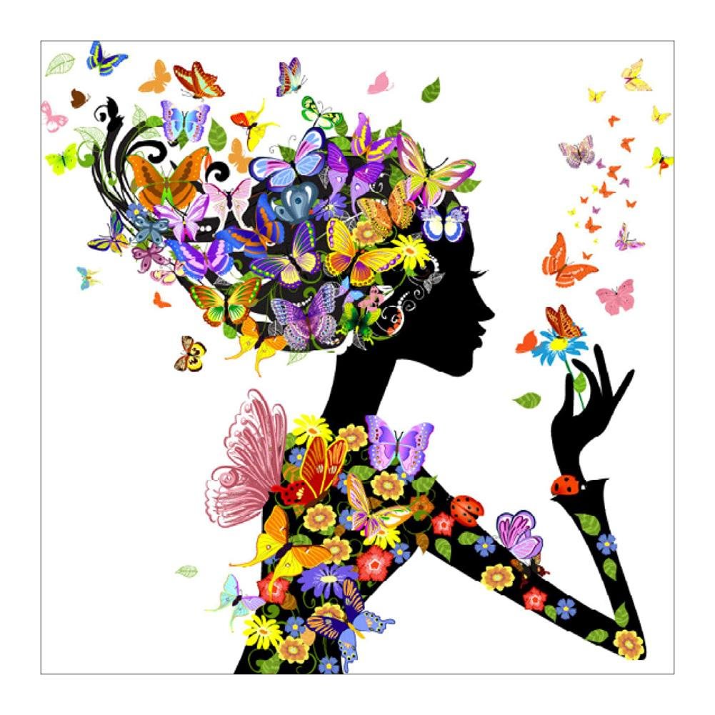 Diamond Painting - Full Round Drill - Butterfly Girl(30*30cm)