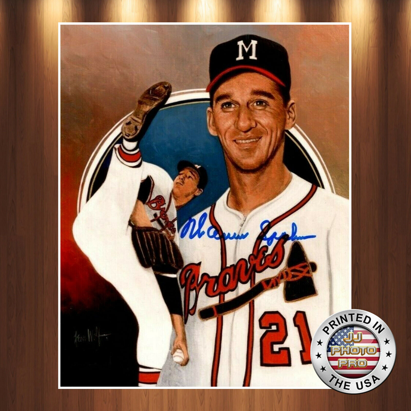 Warren Spahn Autographed Signed 8x10 Photo Poster painting ( HOF Braves ) REPRINT