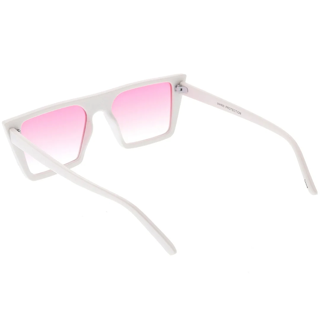 Retro Flat Top Square glasses Color Gradient Flat Lens 52mm