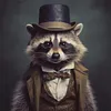 Raccoon-11CT Stamped Cross Stitch 40*40cm(Anthropomorphic Animal) tapestrymarket