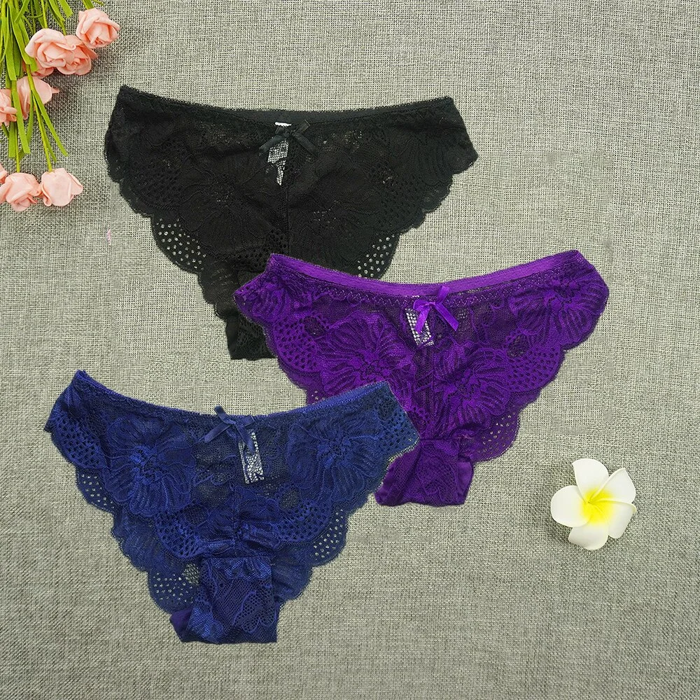 Billionm Panties Women Tangas Full Lace Sexy Underwear Transparent Thongs Hollow Out Underpants Wholesale Stringi Femme Pants