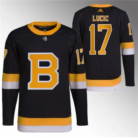 Men's Boston Bruins #17 Milan Lucic Black Home  Stitched Jersey