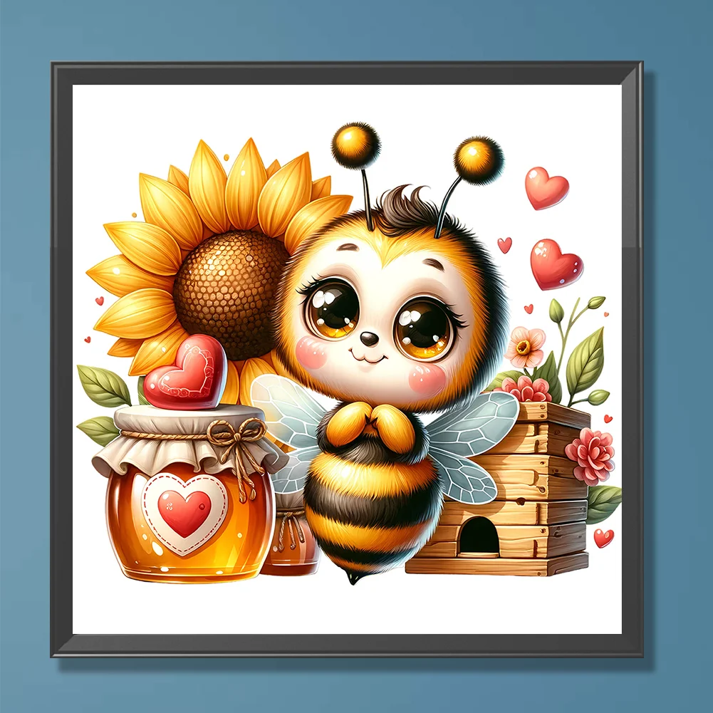 Full Round Diamond Painting 30*30cm - Cute Bee
