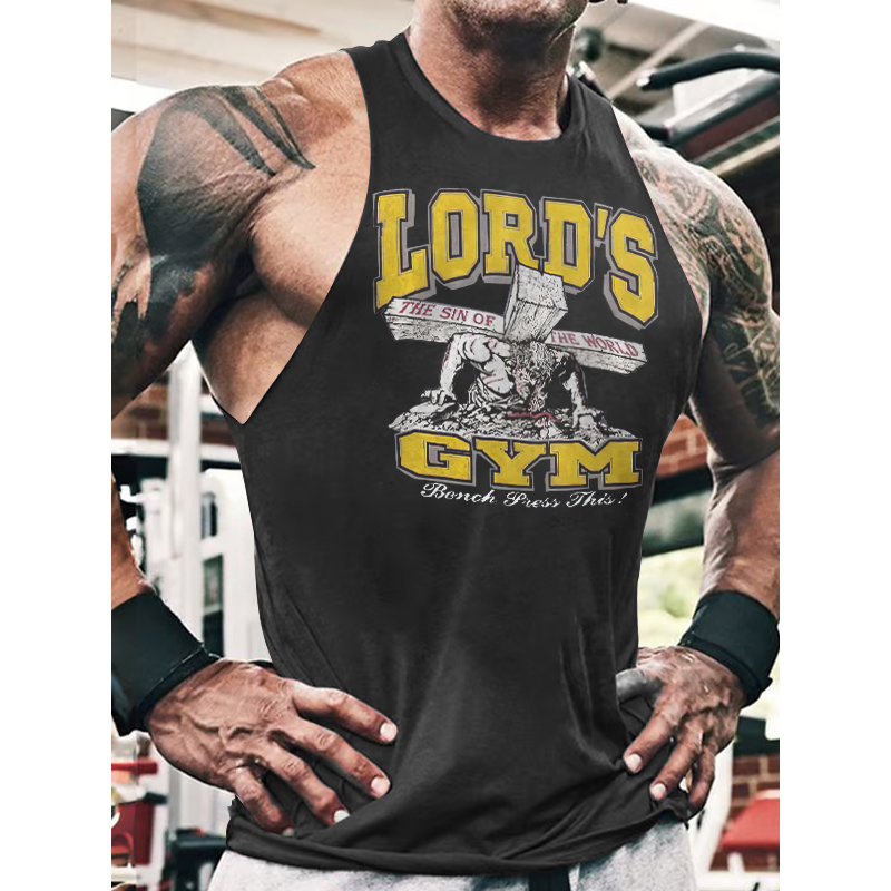 Lord's Gym Inspired Print Vintage Vest / Rvogue / Rvogue