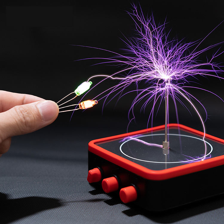 Tesla Coil Speaker Touchable Lightning Bluetooth Connection Square Music Speaker Scientific Experiment Teaching Principles Explanation Lightning Toy