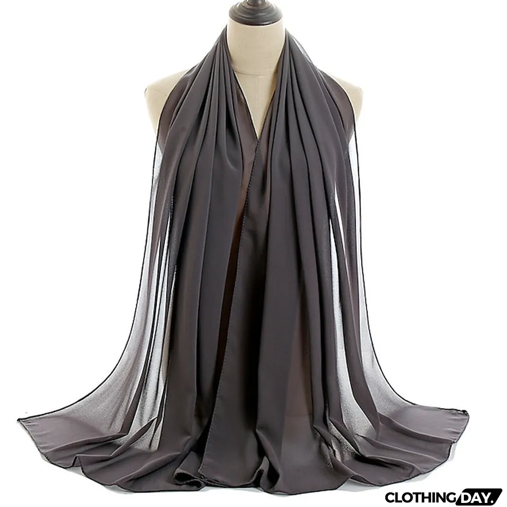 180*75cm Muslim Fashion Chiffon Hijab Scarf Women Scarves Long Shawl Islamic Hijabs Simple Head Scarf Solid Wrap Turban
