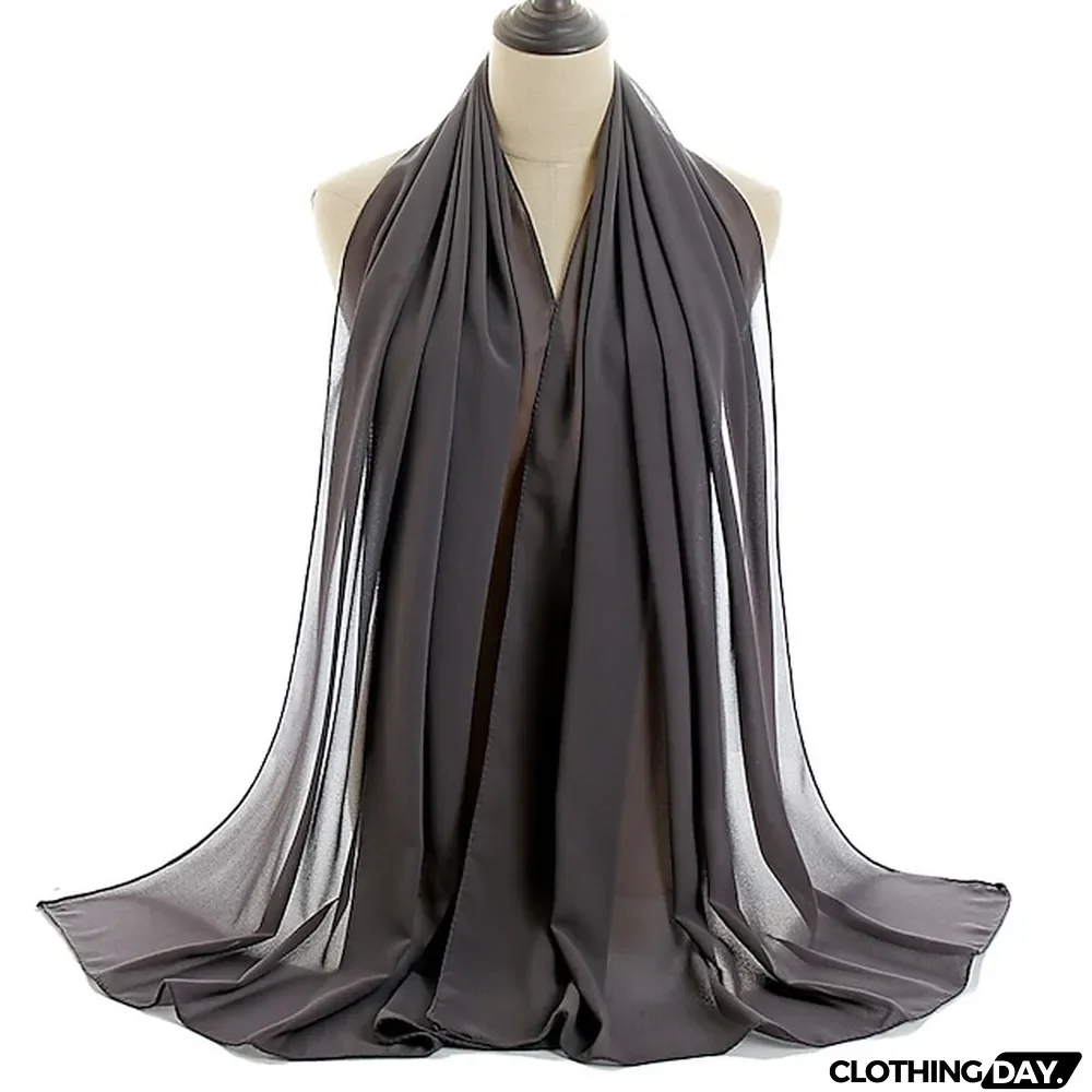 180*75cm Muslim Fashion Chiffon Hijab Scarf Women Scarves Long Shawl Islamic Hijabs Simple Head Scarf Solid Wrap Turban