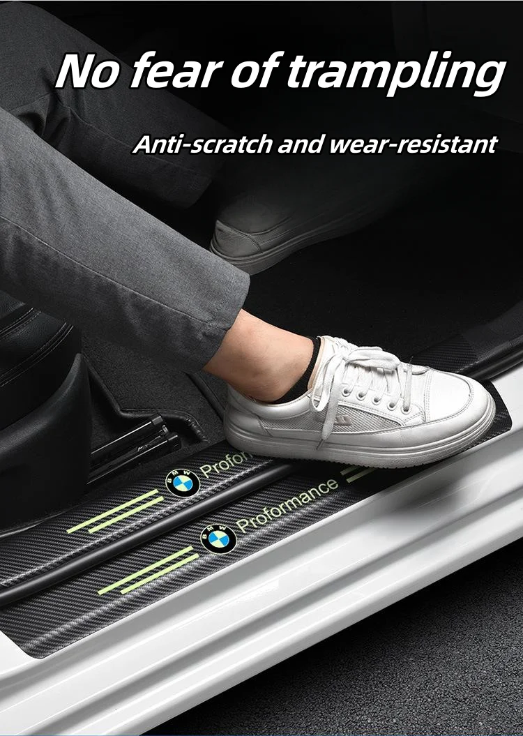 Carbon fiber luminous door sill strips