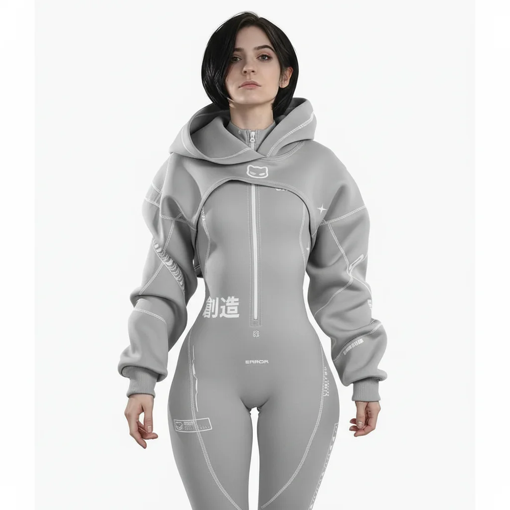 Cyberpunk Futuristic Mechanical Style Women's Sports Yoga Outfit Set