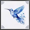Blue And White Porcelain Hummingbird-11CT Stamped Cross Stitch 40*40cm tapestrymarket