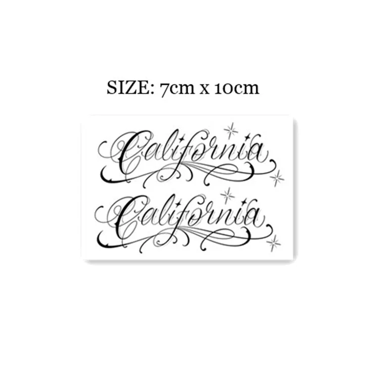 Waterproof Temporary Tattoo Stickers Black English Alphabet Tattoo Flash Tattoo Back of Hand Fingers Female