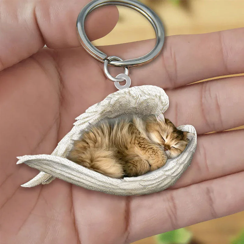 VigorDaily Sleeping Angel Acrylic Keychain British Longhair Cat