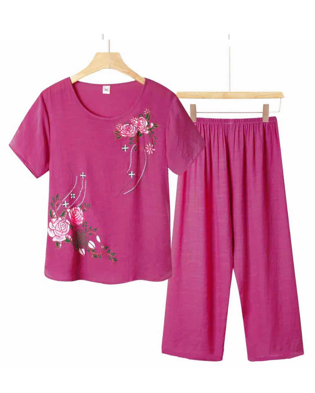 Floral Print Cotton Linen Loose Comfort T-Shirt