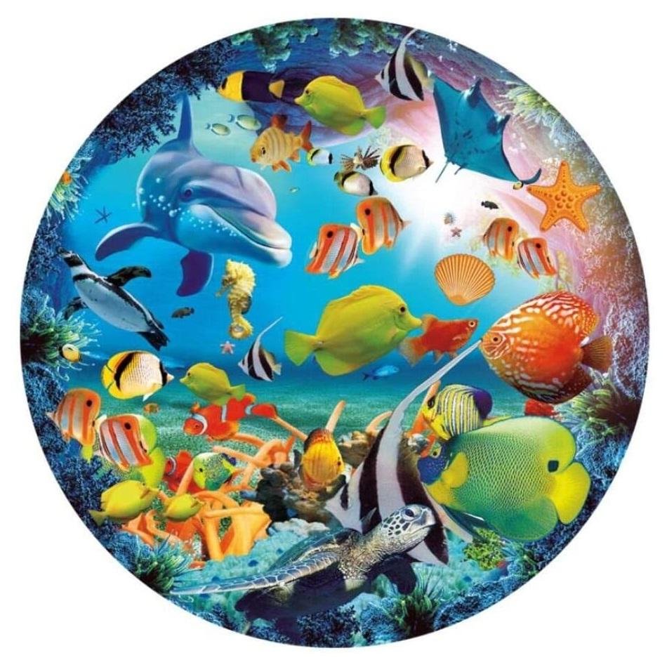 Ocean Sea World Round Puzzle - 1000 Pieces Jigsaw、、sdecorshop