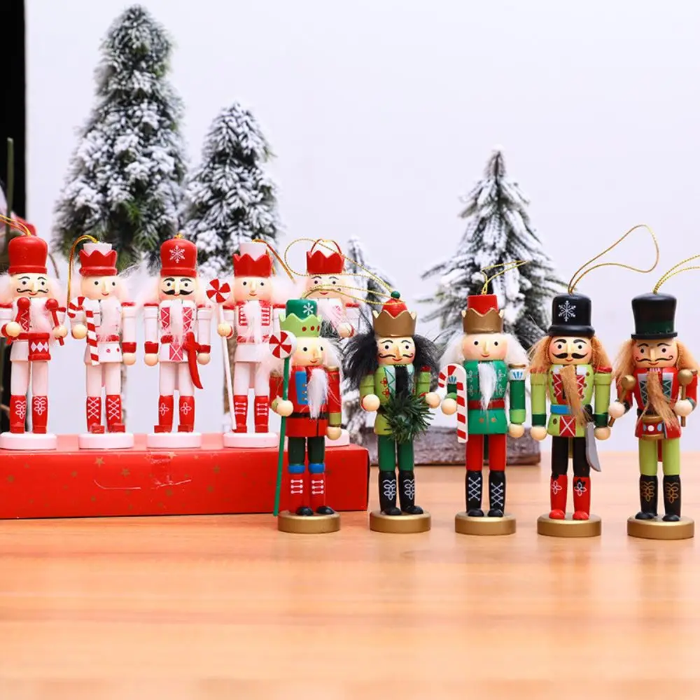 Tegooe Classic Wooden Nutcracker Soldier Miniatures - Christmas Desktop Ornaments