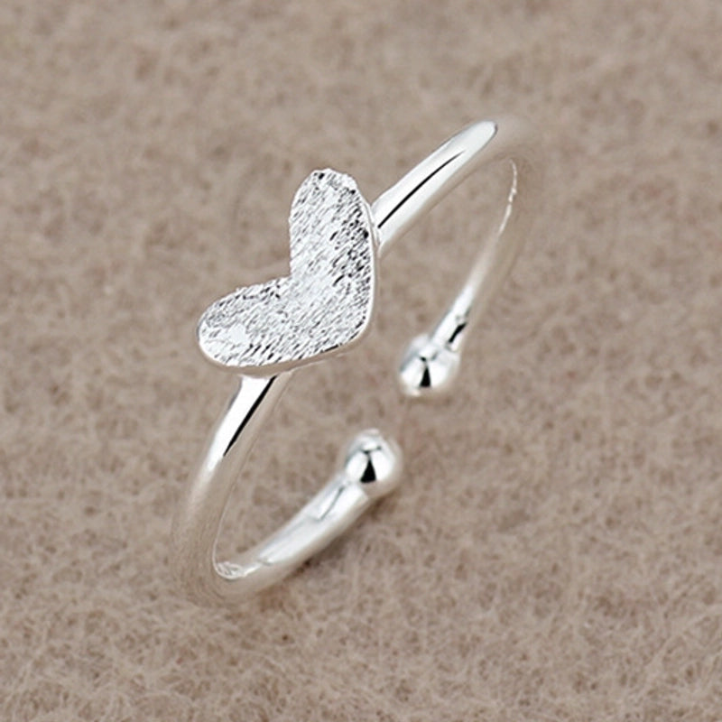 Copper Sweet Minimalist Heart Shape Open Rings