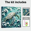 uk.everydayedeals DIY Pearl Painting With Frame - Handmade Self-Adhesive Pearls - Turtle(25*25cm)