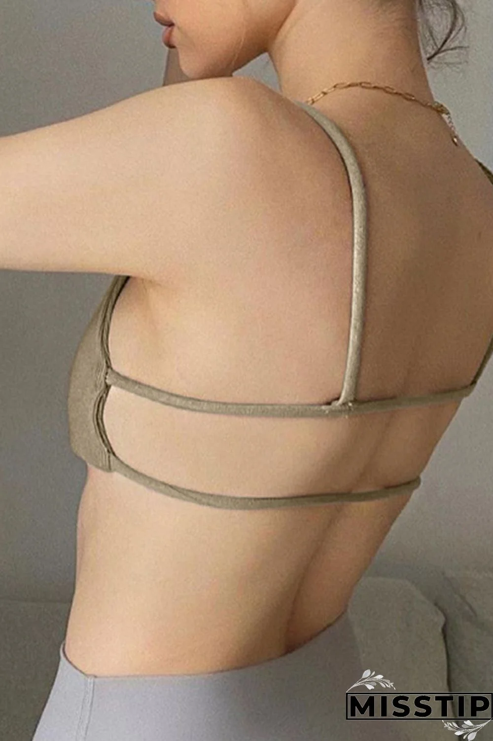 Khaki Sexy Sportswear Solid Patchwork