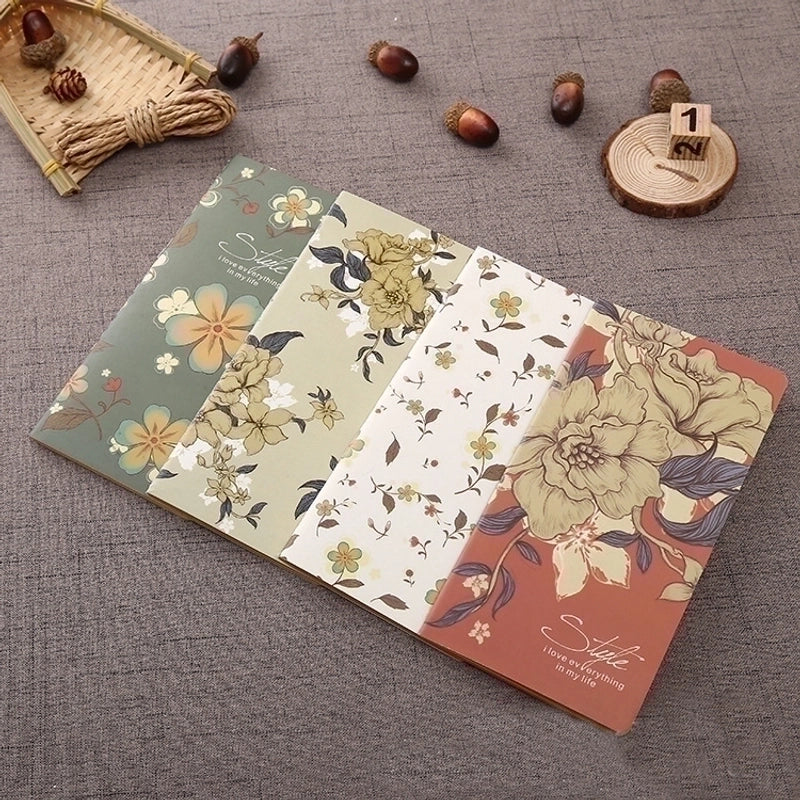1 Piece Flower Class Learning Kraft Paper Preppy Style Notebook